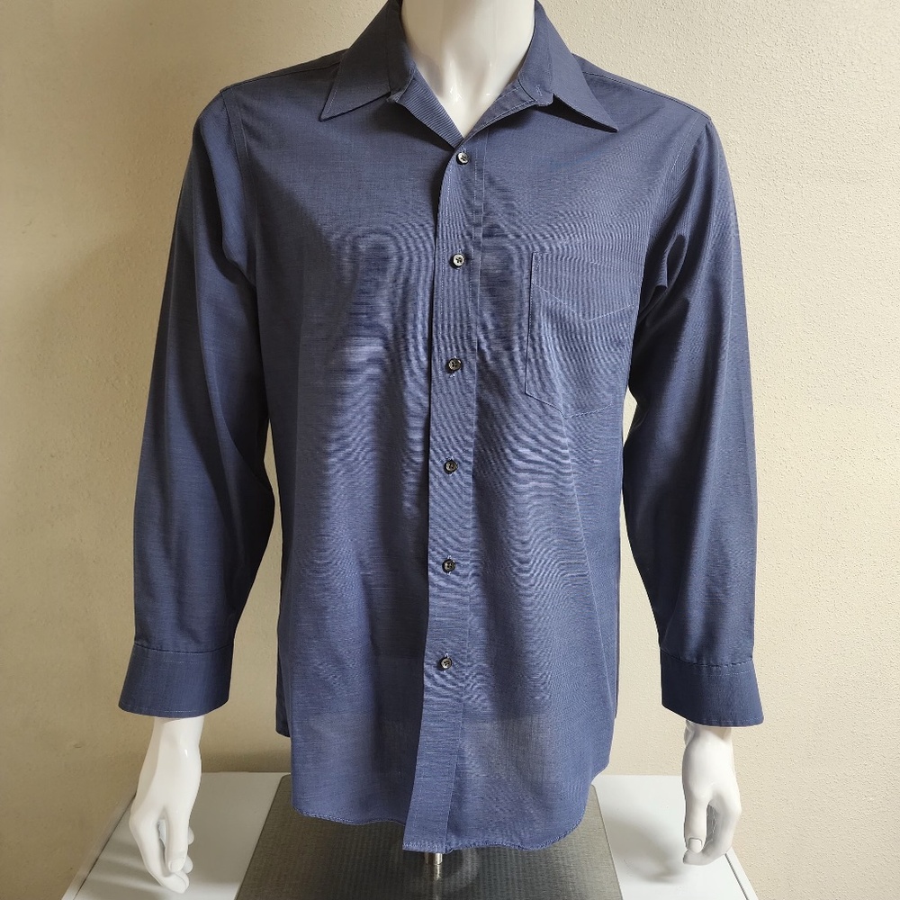 Stafford Long Sleeve Dress Shirt Blue 15 1/2 32/33